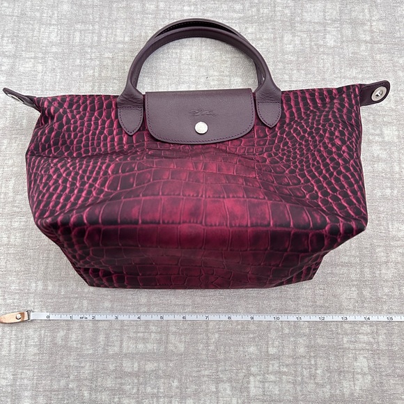 Longchamp Crocodile Printed Le Pliage Tote Bag - Picture 13 of 16